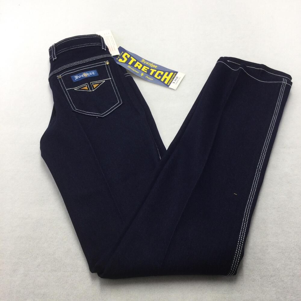 Vintage Ivanhoe Stretch Jeans Womens 8/26 Blue Dark Wash Straight Denim 80s